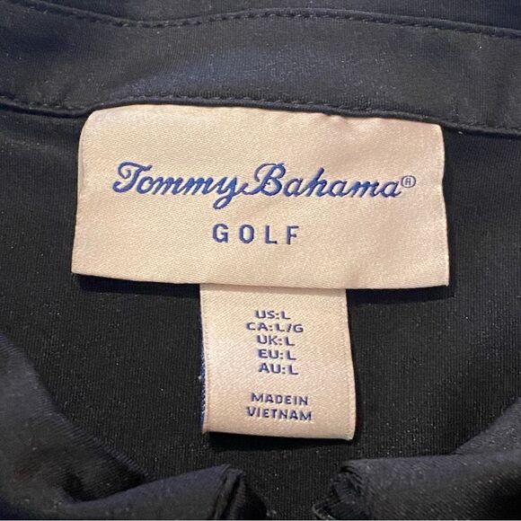 Tommy Bahama Golf 1/4 Zip Black Short Sleeve Polo Shirt Women's Size Large - Picture 7 of 15
